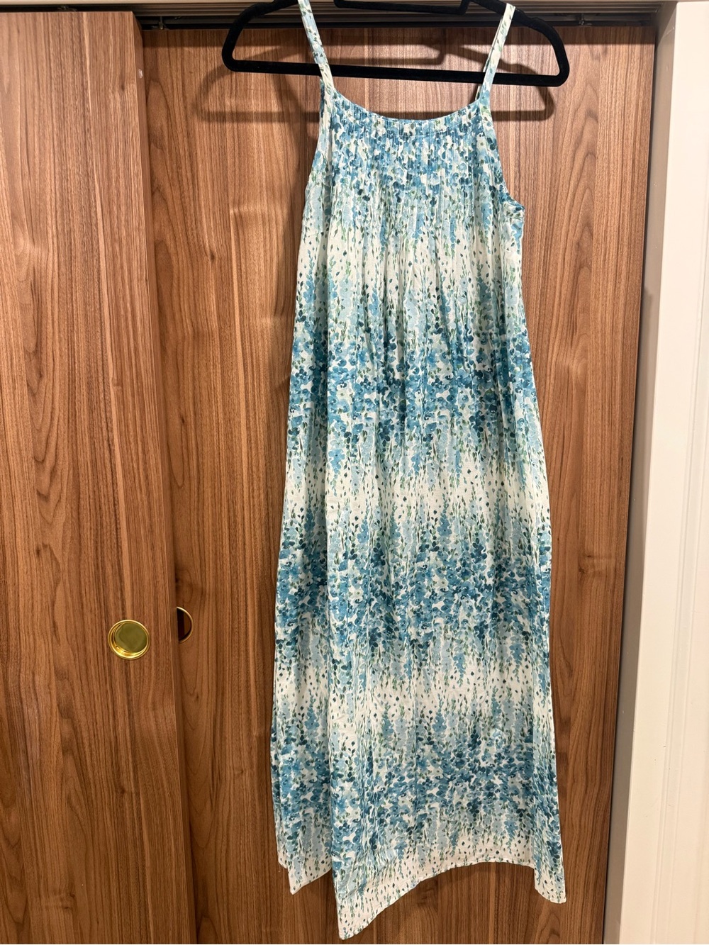 Christy Dawn Blue and White Printed Maxi Dress M